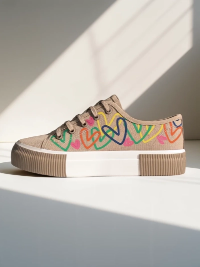 Royalfashion Женски маратонки с принт на сърца Sercess