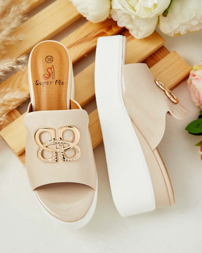 Royalfashion Лакирани дамски джапанки на Sailla