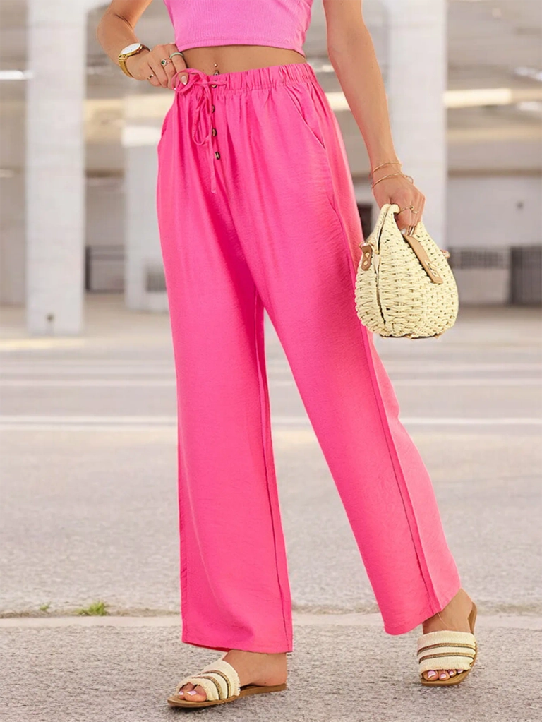 Royalfashion Дамски широки панталони от плат