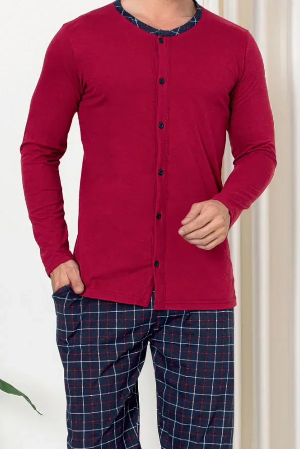 Royalfashion Мъжки памучни пижами на карета