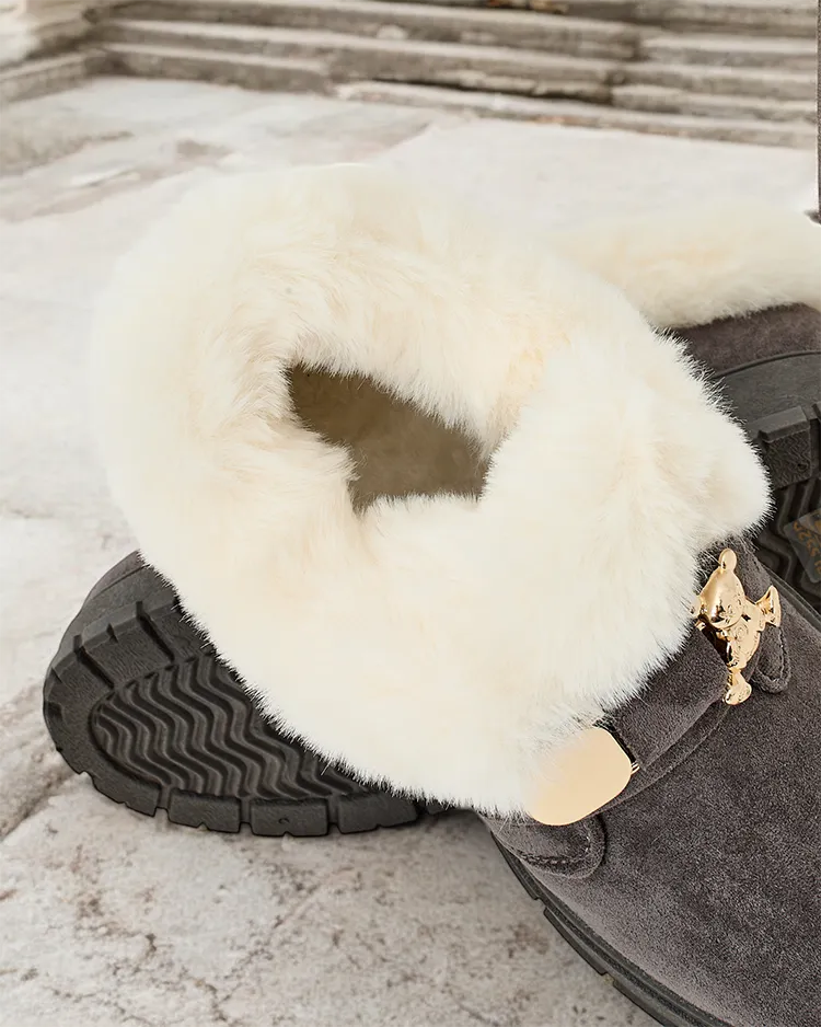 Royalfashion Дамски къси ботуши a'la snow boots Dobis