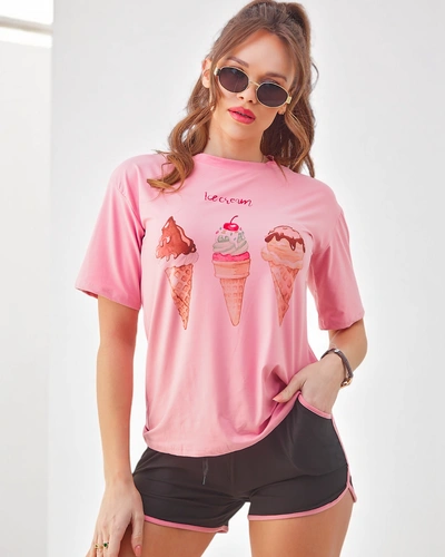 Royalfashion Дамски спортен комплект с тениска и шорти Ice Cream