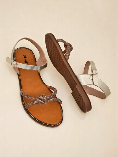 Royalfashion Дамски сандали с декоративни цирконии Bella Shine