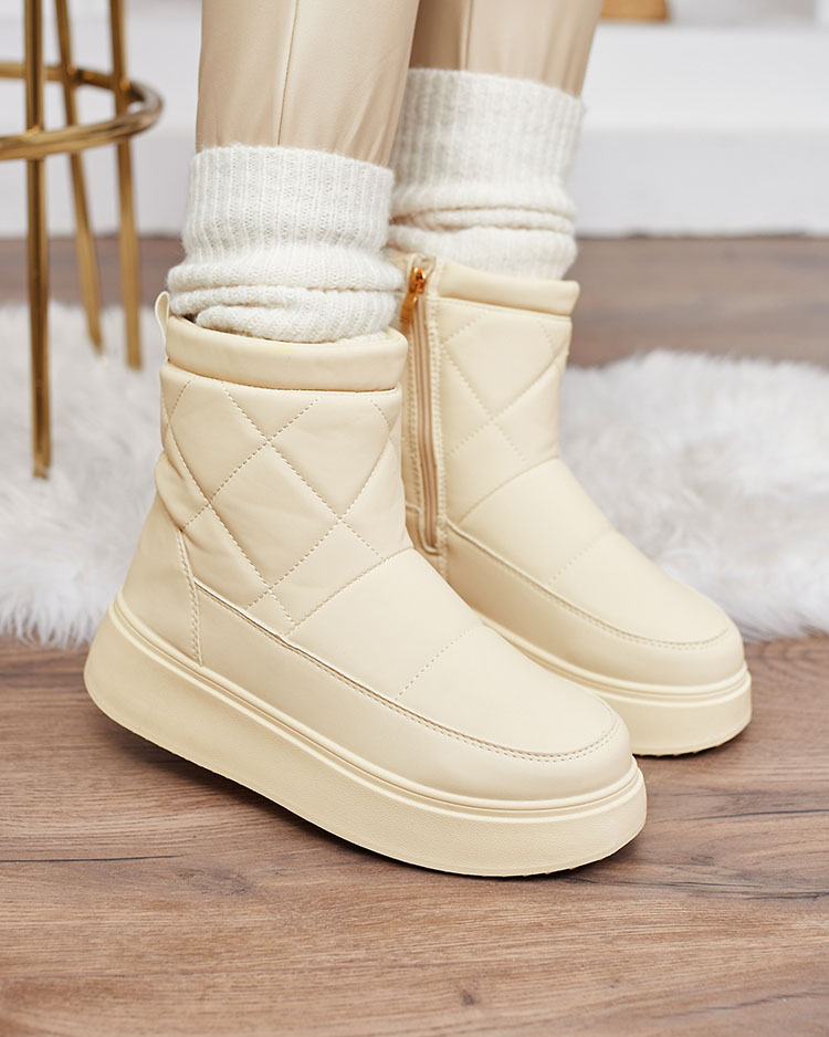 Royalfashion Бежови дамски ботуши a'la snow boots Kacecica