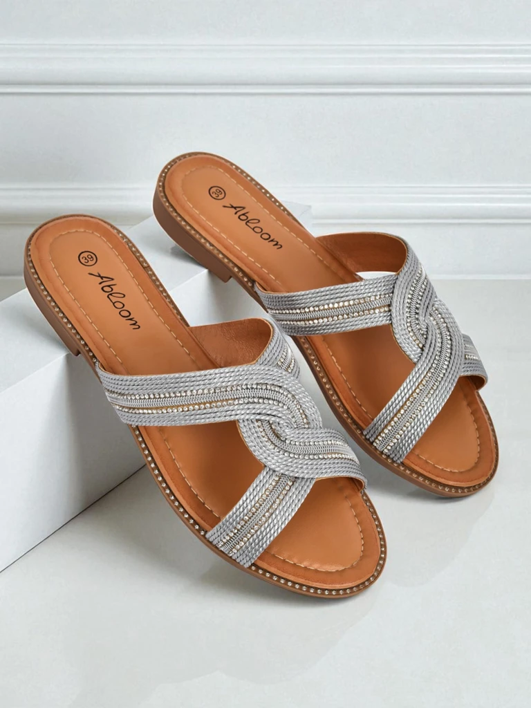 Royalfashion Дамски чехли плетени Woven Breeze