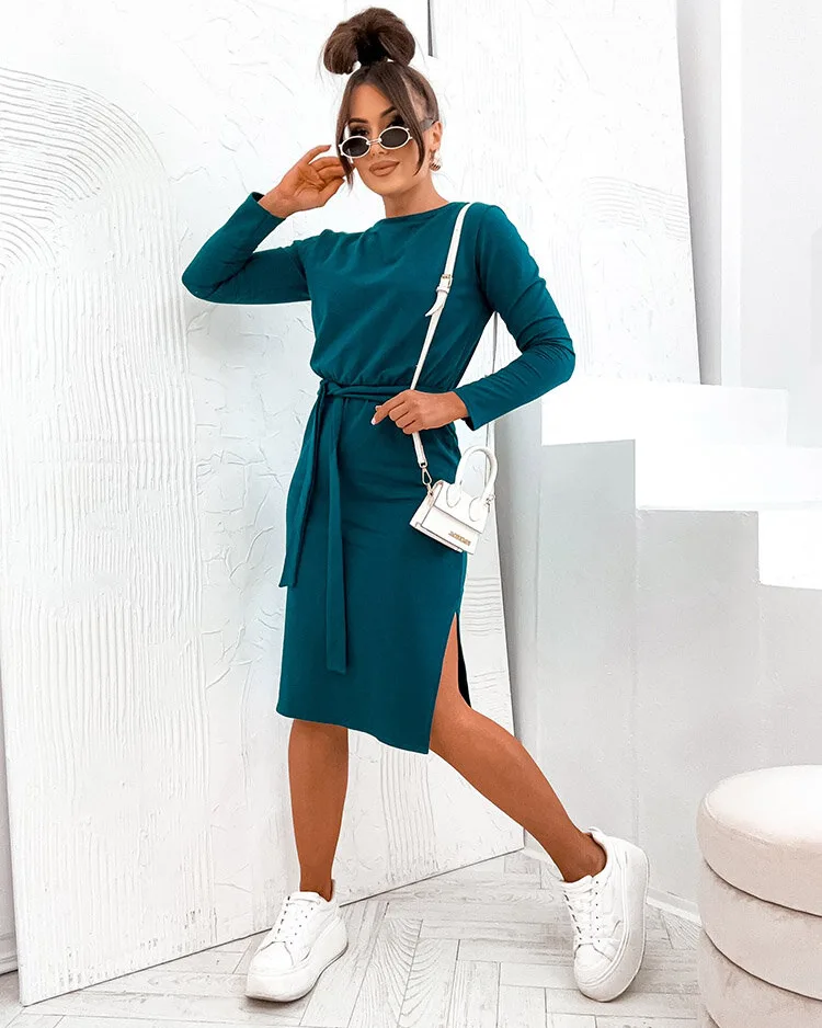 Royalfashion Дамска памучна рокля с дължина до коляното