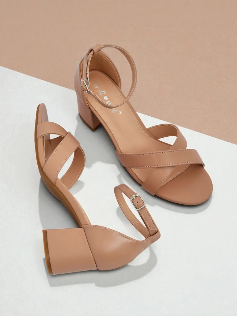 Royalfashion дамски сандали с нисък квадратен ток Eleganza Strap