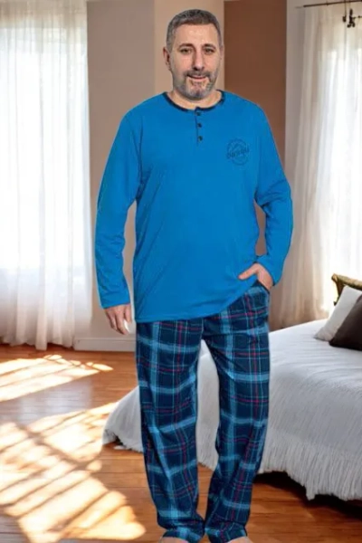 Royalfashion Мъжки памучни карета Пижами ПЛЮС РАЗМЕР