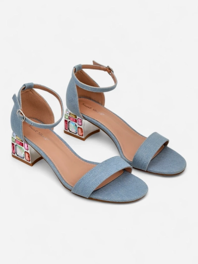 Дамски сандали Royalfashion с декоративни токчета Ballou