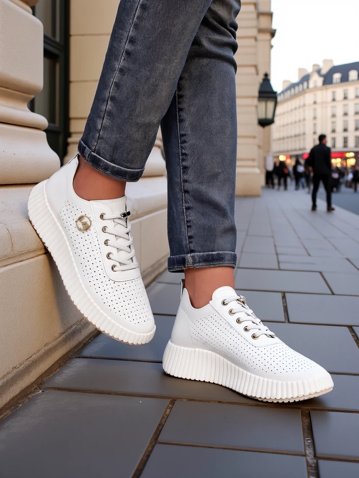 Royalfashion Дамски перфорирани спортни маратонки Jovenes