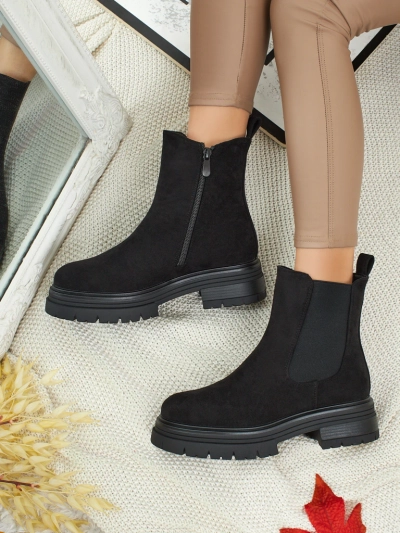 Дамски боти в стил Челси от еко велур Lunvor