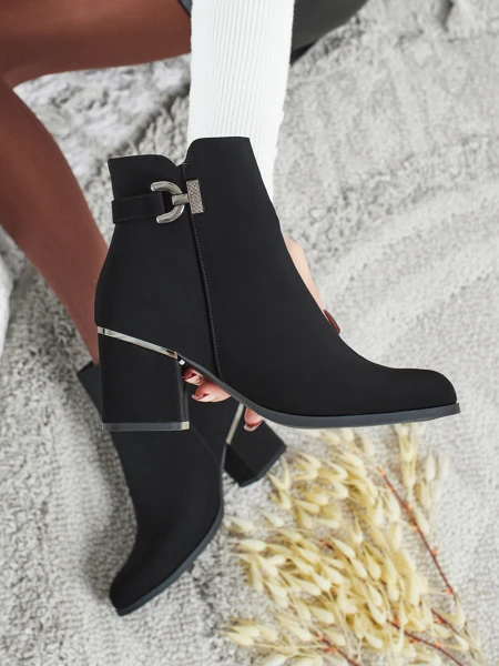 Дамски еко кожени боти до глезена на ток Ruvina