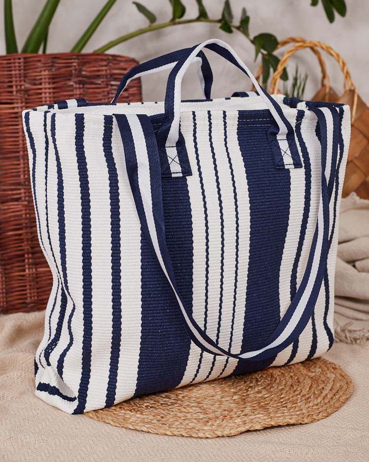 Royalfashion Чанта за рамо от плат на райета