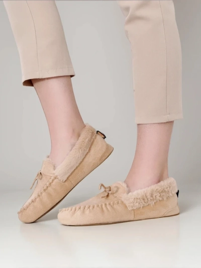 Луксозни дамски мокасини с мех Ahtikes