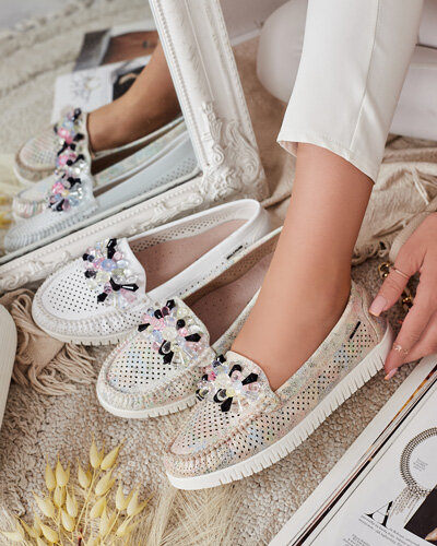 Royalfashion Дамски ажурни мокасини с мъниста Nasfali