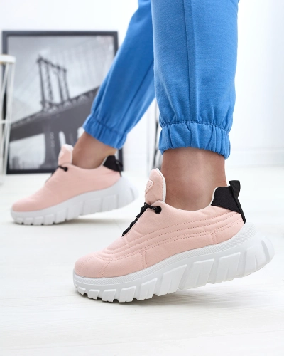 Светло розови дамски спортни обувки от плат Riotay- Footwear
