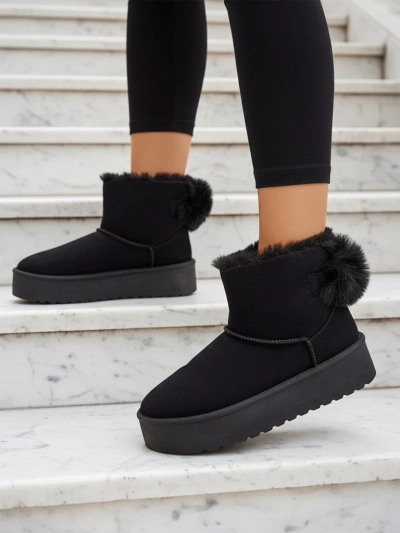 Royalfashion Дамски ботуши a'la snow boots в черно Goroggo