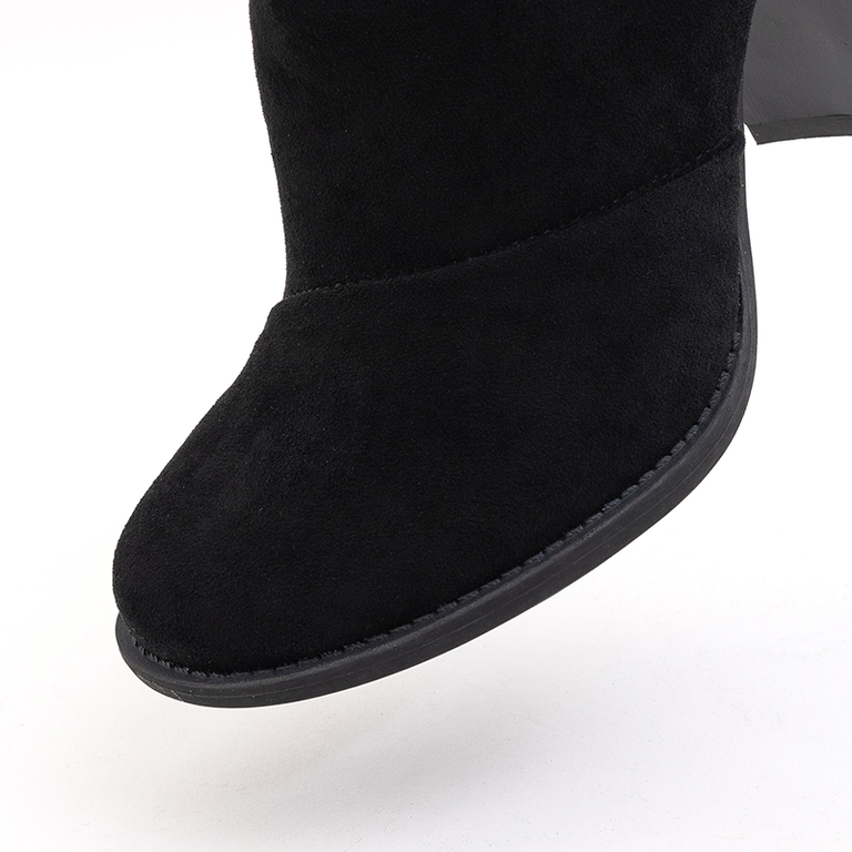 Czarne damskie botki z wycięciami Plinara - Obuwie