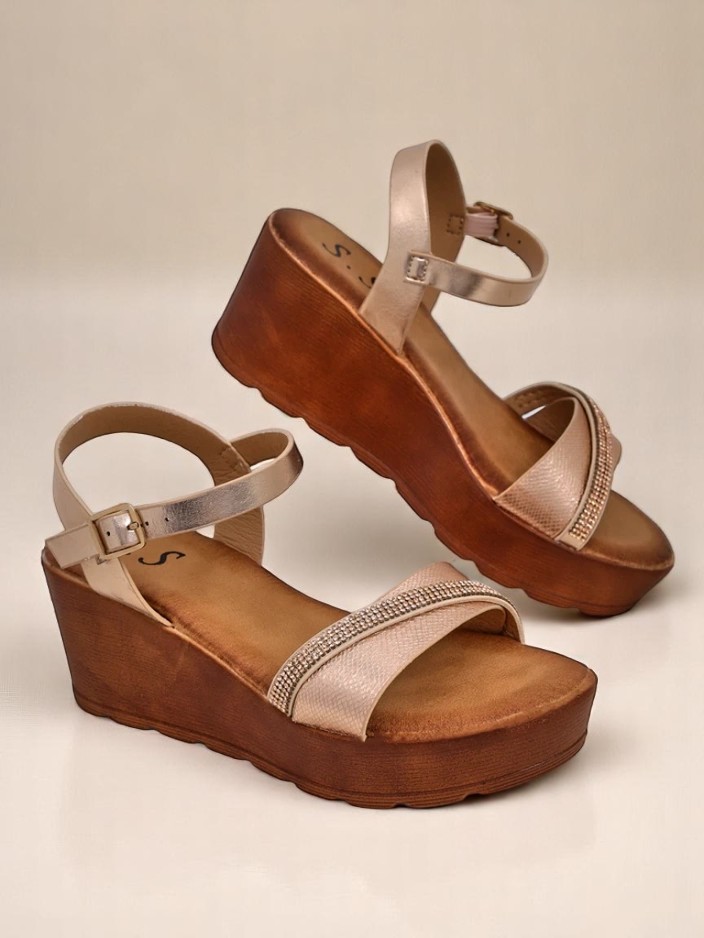 Royalfashion Женски платформи с камъчета и блестящи елементи Aurora Glow