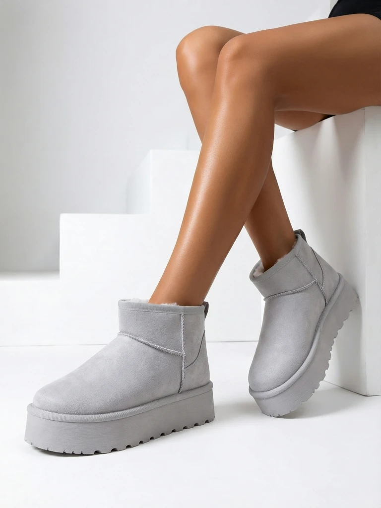 Royalfashion Къси дамски снежни ботуши а'ла Фофио