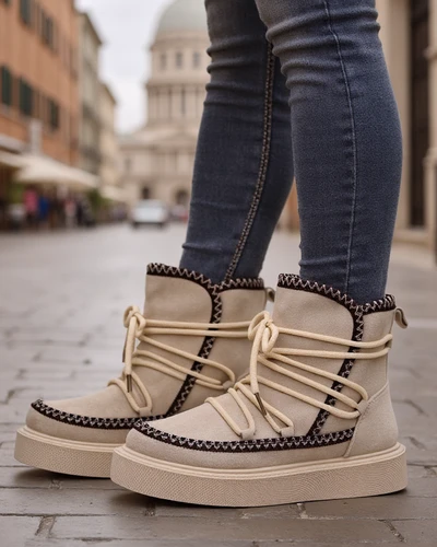 Royalfashion Жени дантелени зимни обувки Stozi