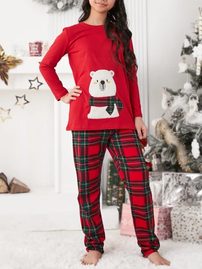 Коледни памучни детски пижами Royalfashion с печат