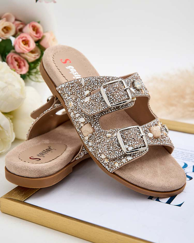 Royalfashion Дамски джапанки с катарами и циркони Monnas