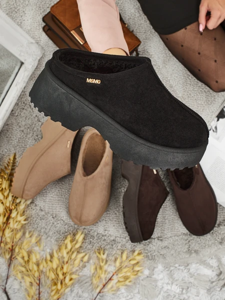 Къси дамски боти а'ла сноубутс с пухкава подплата Noelina