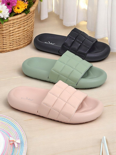 Royalfashion Дамски чехли на равна подметка Quilt Walk