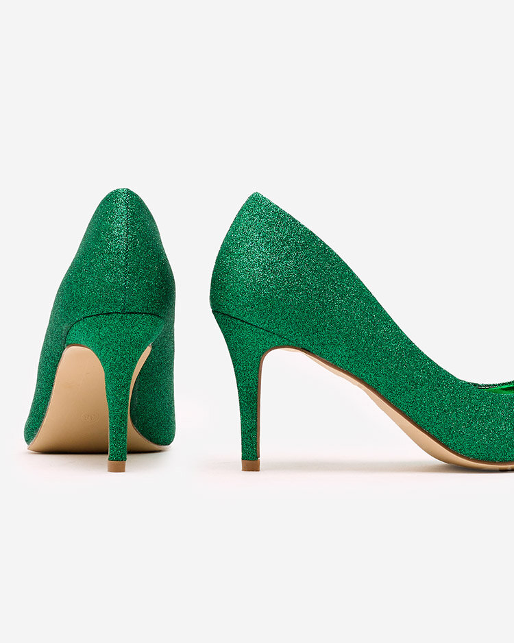 Royalfashion Дамски ботуши на токчета с брокат Matomliso