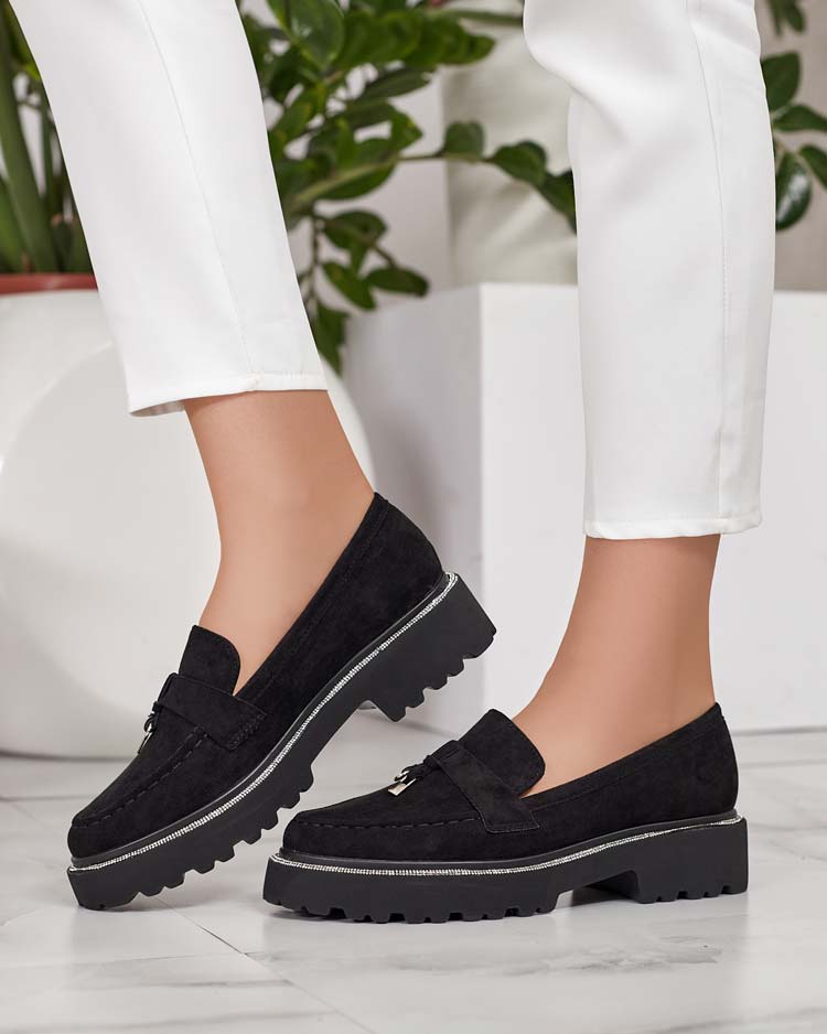 Royalfashion Дамски мокасини с циркони Ali