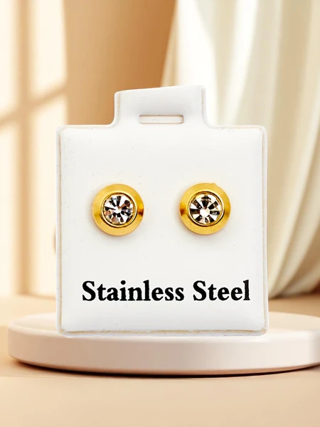 Royalfashion Дамски обеци на щипка с цирконий