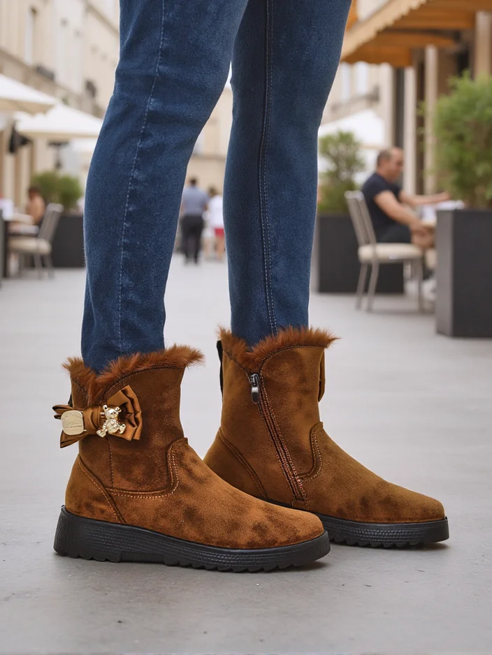 Royalfashion Женски снежни ботуши с панделка Kiebbi