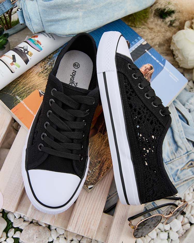 Дамски кецове Calista Nero с дантела, дишащи – колекция Лято/Пролет