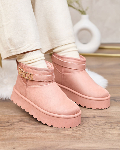 Royalfashion Светлокафяви дамски обувки a'la ботуши за сняг с орнамент Parisela