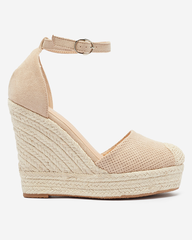 Royalfashion Бежови дамски сандали на платформа Meylasi