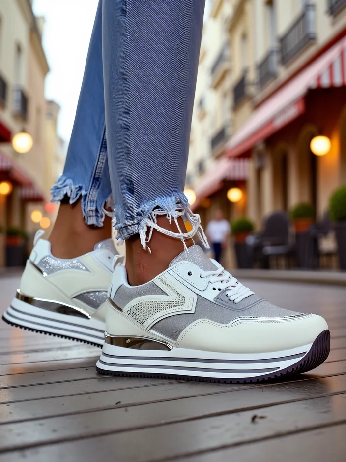 Royalfashion Дамски маратонки с брокат Borovis