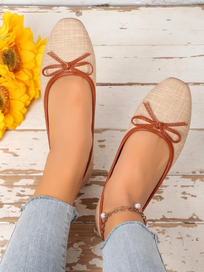 Royalfashion Дамски балерини с блестящи елементи и панделка Aramie