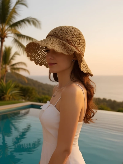 Royalfashion Дамска сламена шапка Whisper Bow