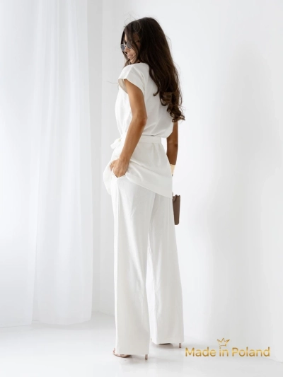 Дамски панталон Ecru Livia Palazzo – италиански стил, луксозна материя