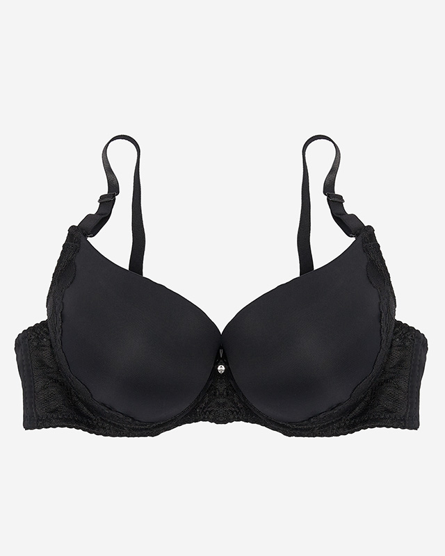Гладък дантелен сутиен за жени в черно - Бельо