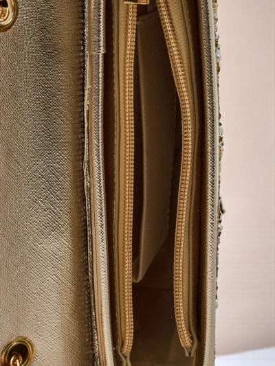 Златна чанта Elegancia Fiori