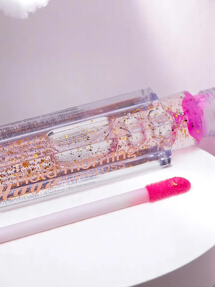 Безцветен гланц за устни 24K хидратиращ с златни частици