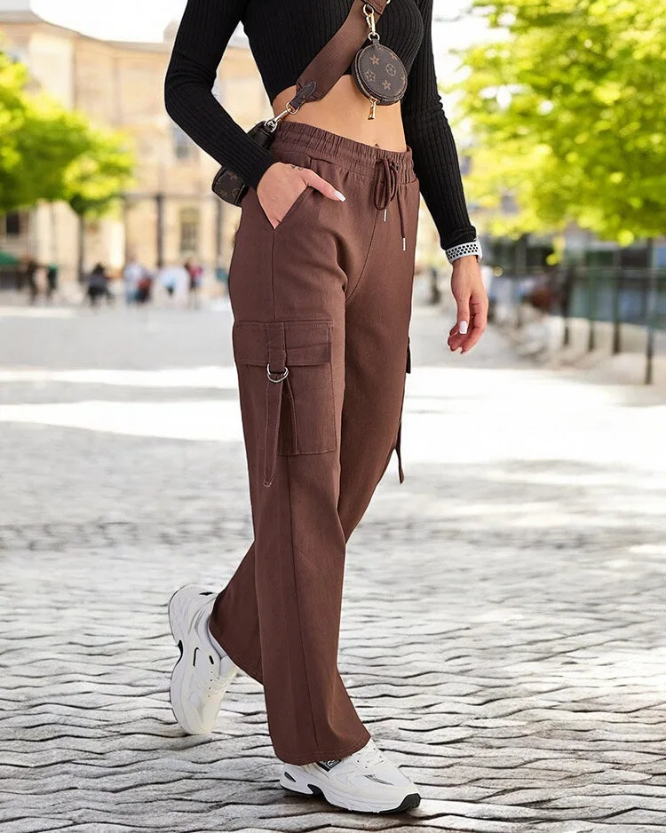 Royalfashion Дамски бойни панталони от плат