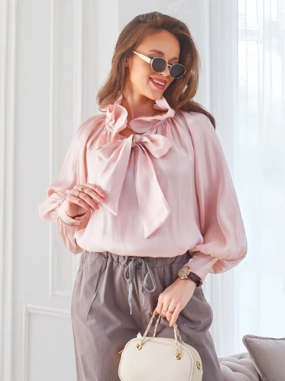 Royalfashion Блестяща дамска риза с декоративна яка