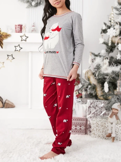 Royalfashion Коледни памучни детски пижами с полярни мечки