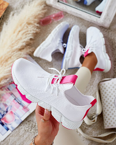 Biało- różowe sportowe buty damskie Baym - Obuwie