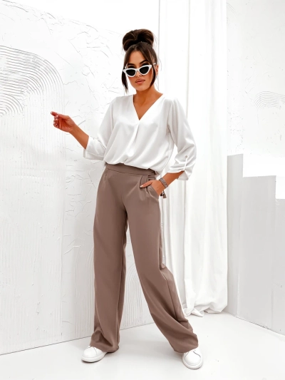 Royalfashion Широки дамски панталони от текстил