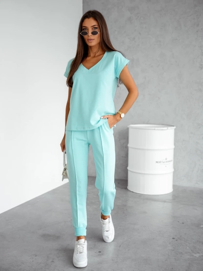 Royalfashion Женски памучен ежедневен комплект с къси ръкави