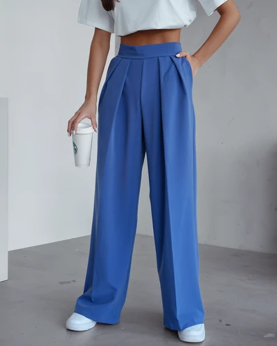 Royalfashion Широки дамски панталони с плиса